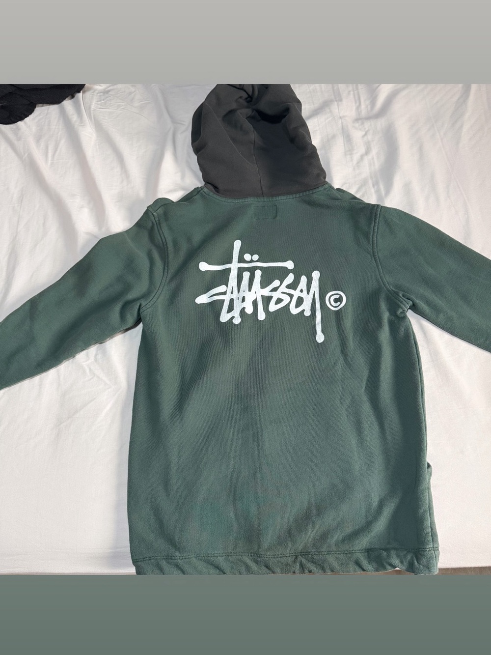 Stüssy Green & Black Logo Hoodie